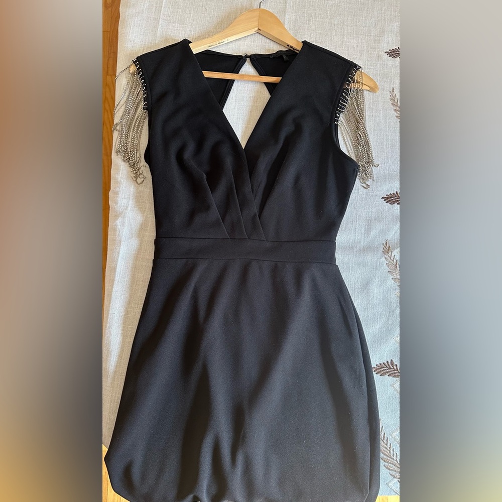 Elegant Black Sleeveless Dress with sparkle